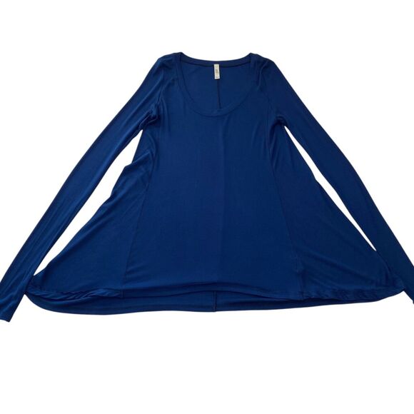 Free People Long Sleeve Tunic Top Womens XS Blue Asymmetrical Stretch Whimsigoth - Picture 8 of 11